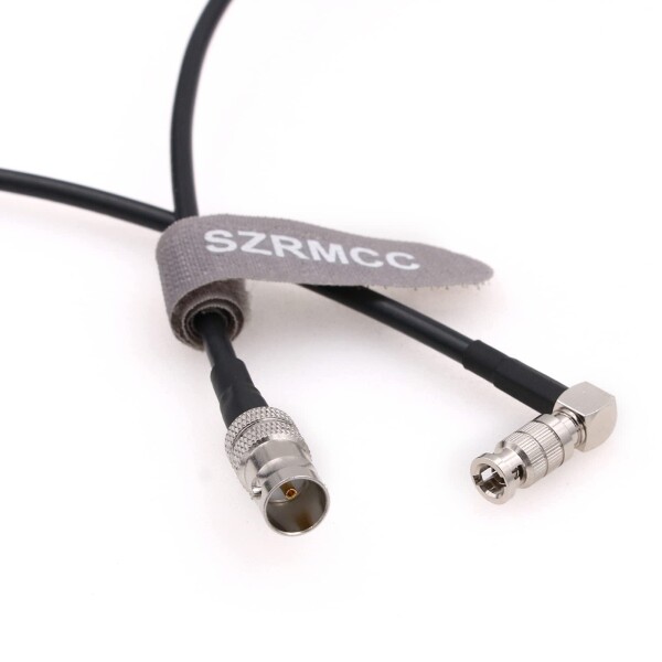 SZRMCC高密度HD直角マイクロBNC Q4から標準BNC女性75オームUHD 4Kビデオ同軸ケーブル黒魔術のビデオアシスト5の″12G-SDI HDRモニタのための (3m)
