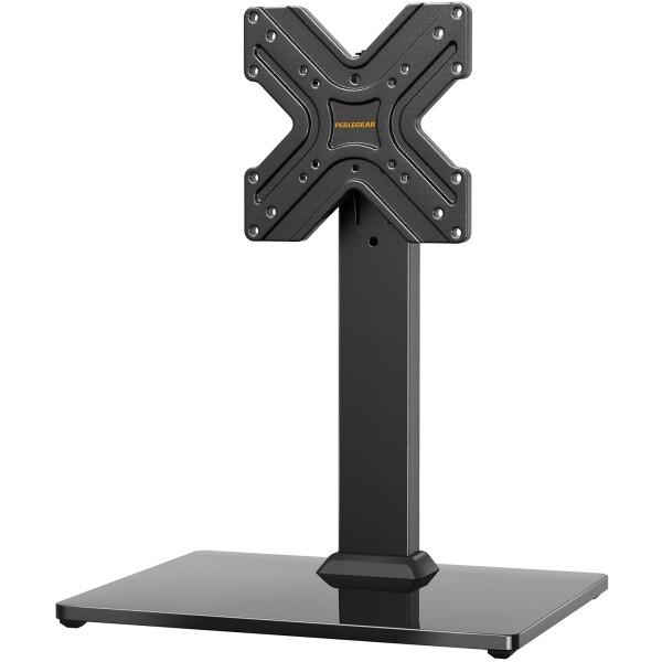 PERLEGEAR テレビスタンド 壁寄せ ロータイプ tvスタンド テレビ台 壁掛け モニター 13~50インチ対応 VESA/75x75mm〜200x200mm 耐荷重45kg 3段階高さ調整可能 左右首振り45度 卓上用 ブラック PGTVS16