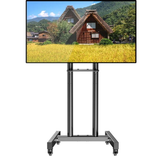 WNJQBY テレビスタンドキャスター付き床置き26~60インチ液晶4K LED 対応,移動式 ハイタイプ 棚板付き 高さ調節可能 自立式 可動式 テレビ台 壁寄せ tvスタンド VESA 100x100-400x400 mm,32 37 40 43 47 49