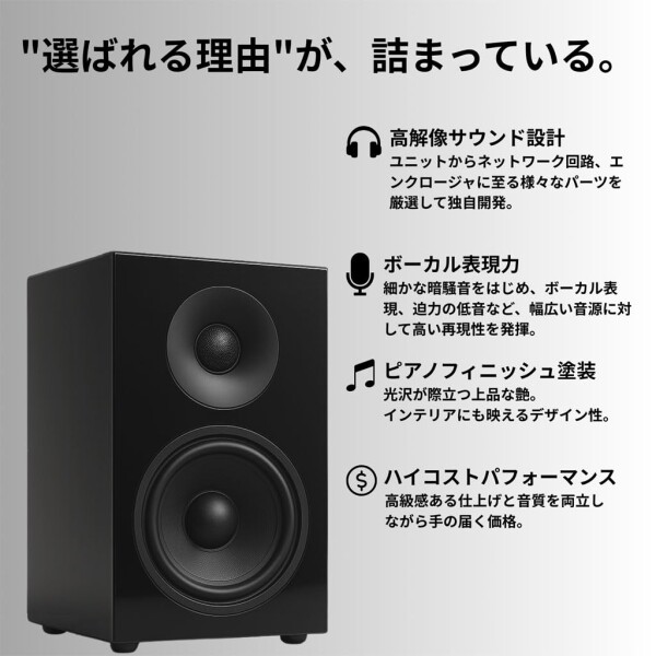 ホームシアターファクトリー ブックシェルフスピーカー 2本1組 アバックが運営するホームシアターファクトリーオリジナルスピーカー HF-SP525B(ブラック)_4