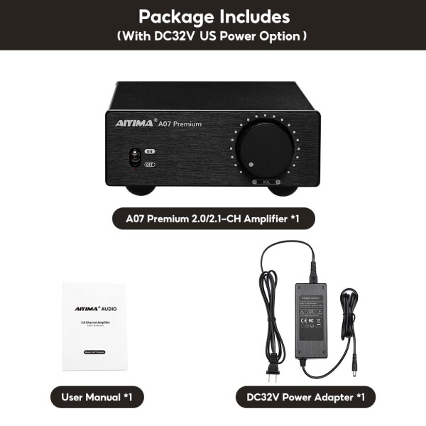 AIYIMA A07 Premium TPA3255 パワーアンプ 300Wx2 D級ステレオデジタル