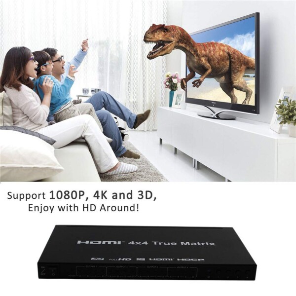 HDMIマトリックススイッチャー4 x 4 4 in 4 HDマトリックスバージョン1.4は4K 2K 3D TVスプリッターをサポート_2