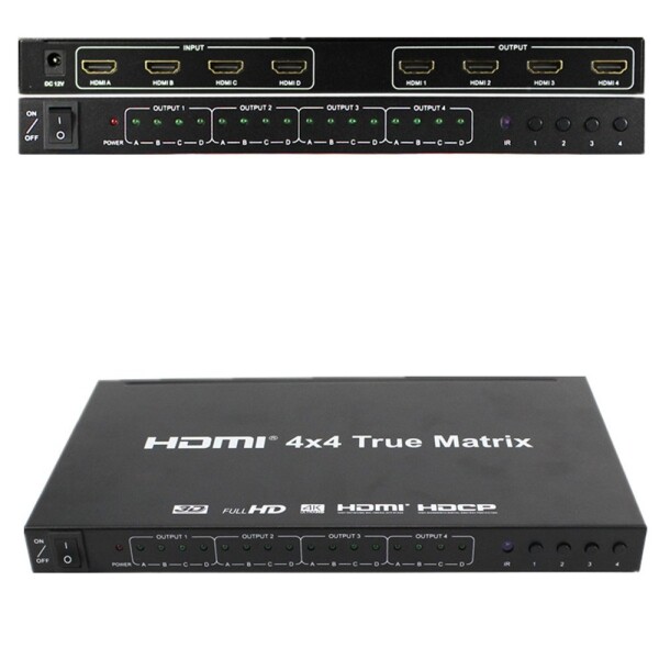 HDMIマトリックススイッチャー4 x 4 4 in 4 HDマトリックスバージョン1.4は4K 2K 3D TVスプリッターをサポート_3