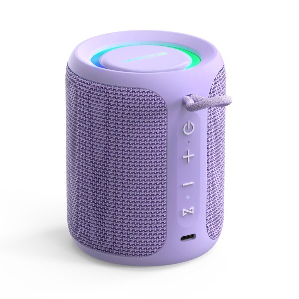 MIATONE Rush Pro Bluetoothスピーカー IPX7防水 20W重低音 360°サウンド LEDライト付き ブルートゥース スピーカー (パープル)