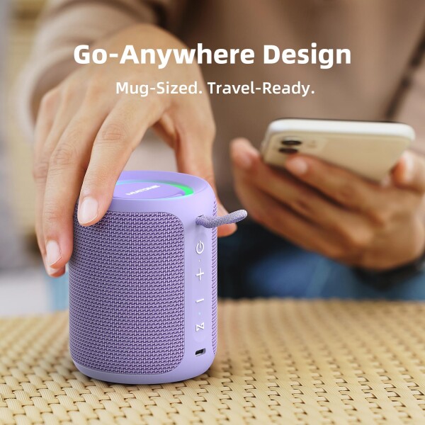 MIATONE Rush Pro Bluetoothスピーカー IPX7防水 20W重低音 360°サウンド LEDライト付き ブルートゥース スピーカー (パープル)_2