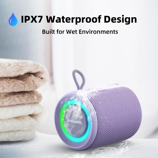 MIATONE Rush Pro Bluetoothスピーカー IPX7防水 20W重低音 360°サウンド LEDライト付き ブルートゥース スピーカー (パープル)_6