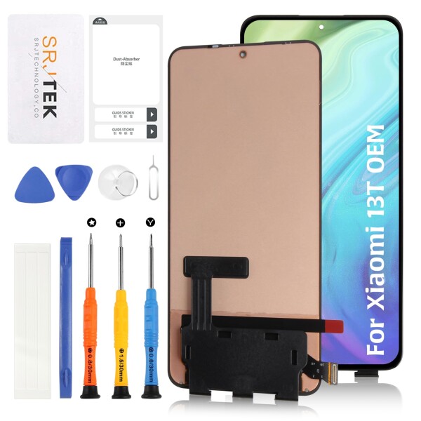 SRJTEK for Xiaomi 13T 6.7インチ 液晶パネル 画面交換用 『オリジナル OEM』LCDスクリーンディスプレイ LCDディスプレイ 修理用パーツ SIMフリー、楽天モバイル2201116TG, 2201116TI対応