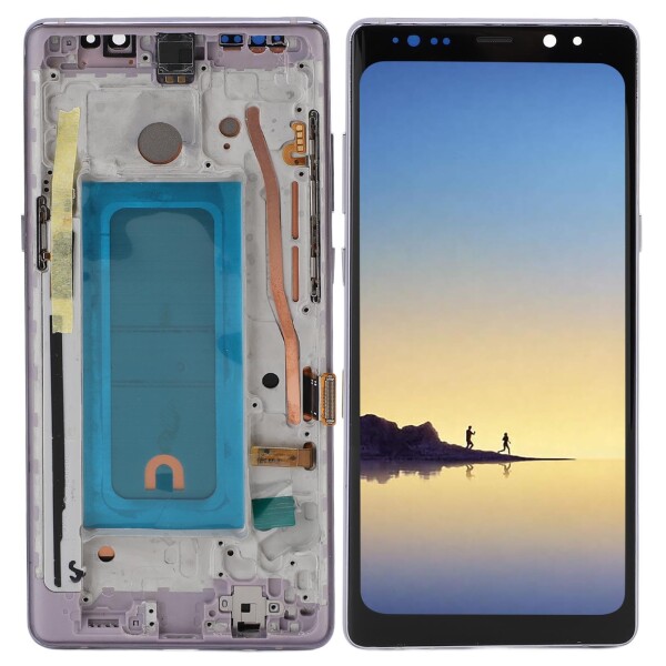 Note 8フレームおよび修理ツールでのスクリーン交換用、電話ディスプレイデジタイザーTFT LCDタッチスクリーンアセンブリ Note8のアセンブリ (紫)
