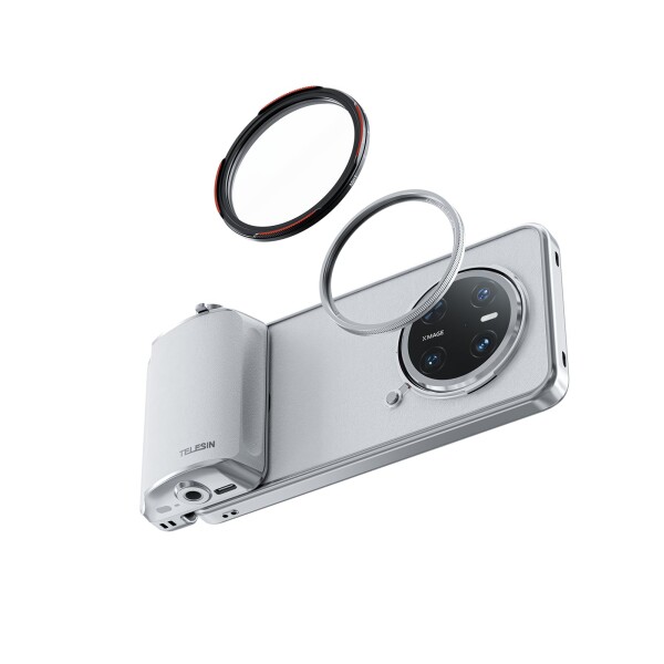 ??TELESIN FunShot マスターグリップ写真撮影キット（スマホカメラグリップ+スマホケース+ 58mm ND2-32 VNDフィルターレンズ）Huawei Mate 70 Pro/Pro+専用 人間工学設計 1/4三脚ネジ搭載 ズーム機能