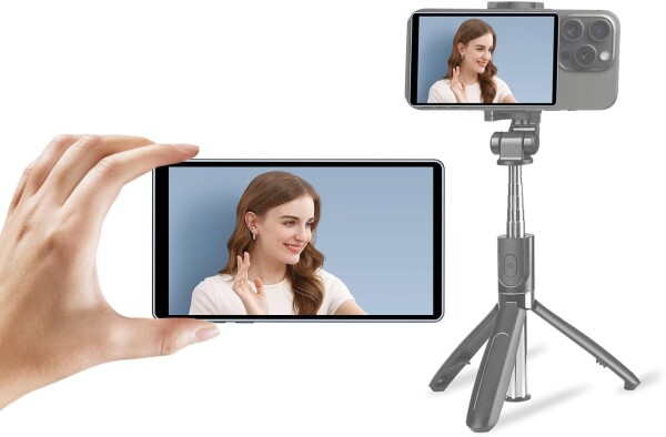 Shimbol CP5 磁性携帯電話Vlog タッチ自撮りモニター FHD 1080Pワイヤレス録画 携帯電話のバックカメラを使用した自撮りVlogライブTikTok、iPhoneと互換性