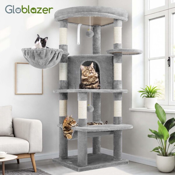 Globlazer キャットタワー コーナ猫タワー 大型猫用 据え置 き 大型 