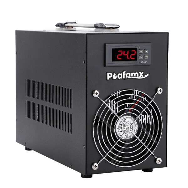 Poafamx 水槽クーラー 60L冷却だけ ペルチェ式 15-30[度]調整可能 パイプ付き 循環ポンプ付き 日本語取り扱い説明書付き 連続作動でき デジタル表示 恒温 低ノイズ 省エネルギー 海鮮市場/お