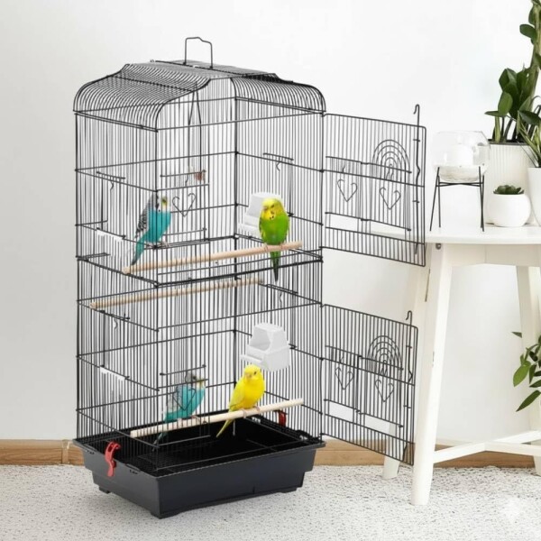 鳥かご 禽鳥臥せ篭 大型 インコ 臥せ篭 93糎 鍵を掛ける役立つこと 抽き出し御盆 お取りつくろう飾り気の無い 止まり木 鞦韆 餌入れ付き添い人 文鳥 バッジー オカメインコ コザクラインコ iimono117