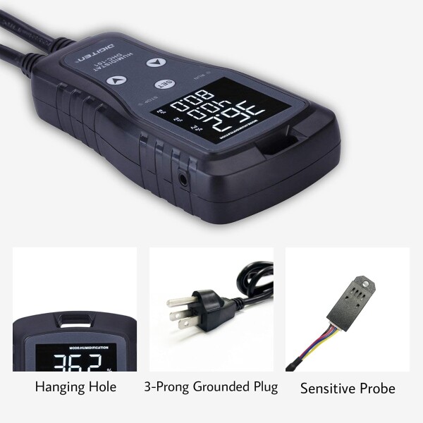 DIGITEN DHC101湿度コントローラーデジタル湿度制御コンセント加湿器キノコ温室爬虫類発酵自家醸造用除湿器_4