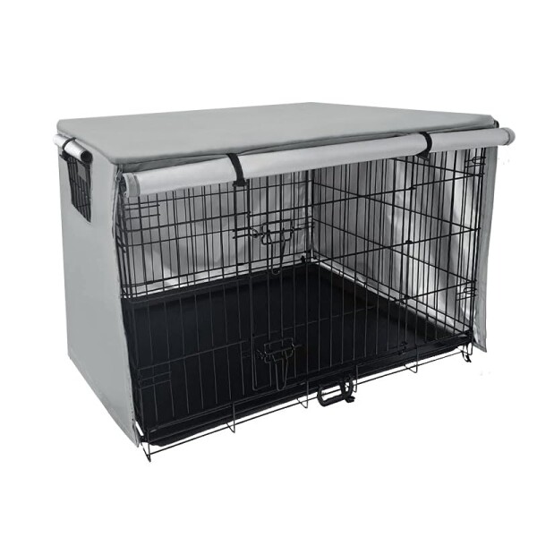 MUYYIKA 犬のケージカバー 犬用 ペット サークルカバー 防寒 防水 風よけ 通気 水洗い可能 ファスナー付き 取り付け簡単 収納便利