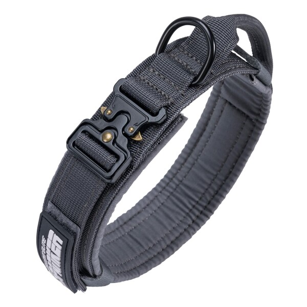 EXCELLENT ELITE SPANKER 犬 首輪 大型 ナイロン製 軍事訓練用 犬首輪中型犬 調整可能 犬くびわ中型 散歩 ペット用品（グレーXL）