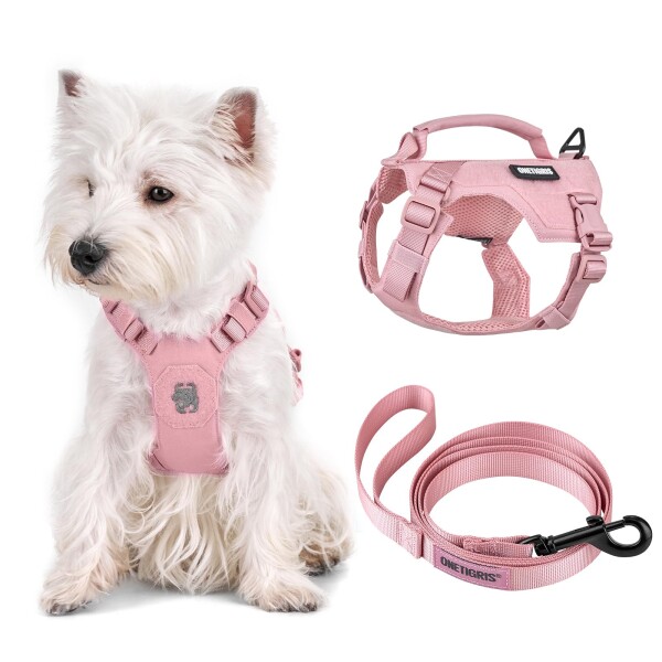 OneTigris 犬 ハーネス 小/中型犬に向け 引っ張り防止 喉に優しい 犬用胴輪 500Dナイロン 高い引裂強度と耐噛み性 名前タグを貼り付け可能 ミリタリー UTXクイックリリースバックル/Dリング2