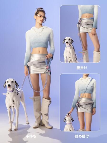 Maogoublue マシュマロリード SMART 小型犬用 5WAY 多機能リード (150cm/耐荷重20kg) - (ショルダーストラップ/ウエストベルト/手持ち/リストラップ/P型ロープ) 両手解放設計 超軽量(直径8.5mm) 柔ら_5