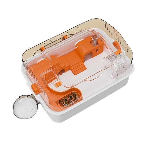 QD-WST ハムスター臥せ篭 小毛の荒物用臥せ篭 澄み切った DIY能力のある ABS製 精神的な統合式 水壜など含めて７点仕かける 長さ48コマーシャル*幅35コマーシャル*高さ25コマーシャル 持ち運び分かりやすい お洗い濯ぎし分かりやすい 通気穴少からず 晴れ晴れしいなオレ