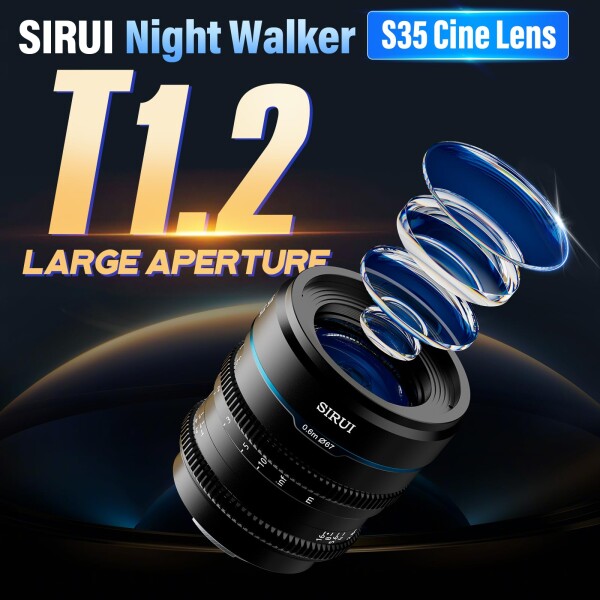 SIRUI Night Walker 24mm T1.2 シネレンズ 大口径マニュアルフォーカスレンズ (MS24M-B, M4/3マウント, ブラック)