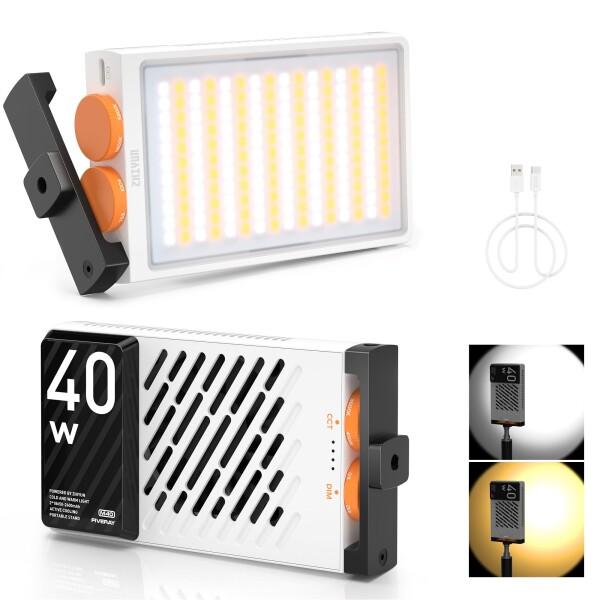 (公式旗艦店) ZHIYUN FIVERAY M40 40W ビデオライト LED 撮影ライト 小型 充電式 照明ライト 卓上 手持ちライト 14000LUX 2700K-6200K CRI96+ 光調整 自撮り撮影 YouTube 生放送 ビデオ録画