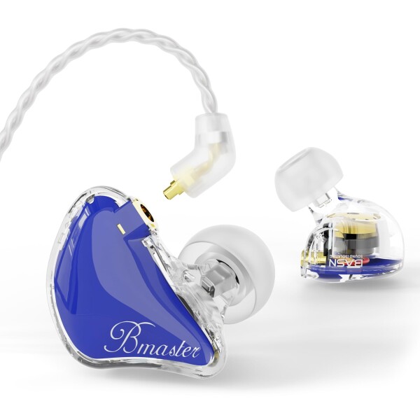 BASN Bmaster IEM モニターイヤホン トリプルドライバー インイヤーモニター 2本の着脱可能MMCXケーブル付属 音楽家/ドラマー向け カナル型有線イヤホン (Royal Blue)