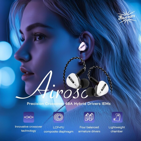 Linsoul Kiwi Ears Airosoハイブリット型ハイエンドHiFiステレオ有線インナーイヤーイヤフォン 3.5mmジャック HIFI音質 重低音 ノイズキャンセリング ステレオイヤホン 有線イヤホン 快適な装着_6