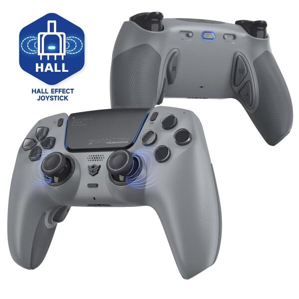 HEXGAMING ホールエフェクトバージョンps5やPCや携帯など対応用PHANTOM Proゲーミングコントローラー、4つの割り当て可能な背面ボタンが付いて、プロファイルが6種類登録できて、交換可能な