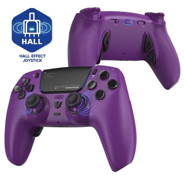 HEXGAMING ホールエフェクトバージョンps5やPCや携帯など対応用PHANTOM Proゲーミングコントローラー、4つの割り当て可能な背面ボタンが付いて、プロファイルが6種類登録できて、交換可能な
