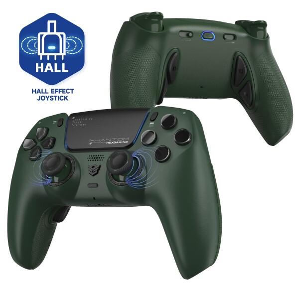 HEXGAMING ホールエフェクトバージョンps5やPCや携帯など対応用PHANTOM Proゲーミングコントローラー、4つの割り当て可能な背面ボタンが付いて、プロファイルが6種類登録できて、交換可能な