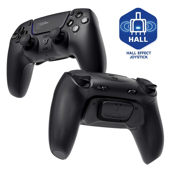 HEXGAMING ULTIMATE PRO ゲーミングコントローラー PS5/PC/モバイル対応、Hall Effectバージョン ? 割り当て可能な背面ボタン4個、カスタムプロファイル6種類、調整可能なトリガー、交換可能なサ