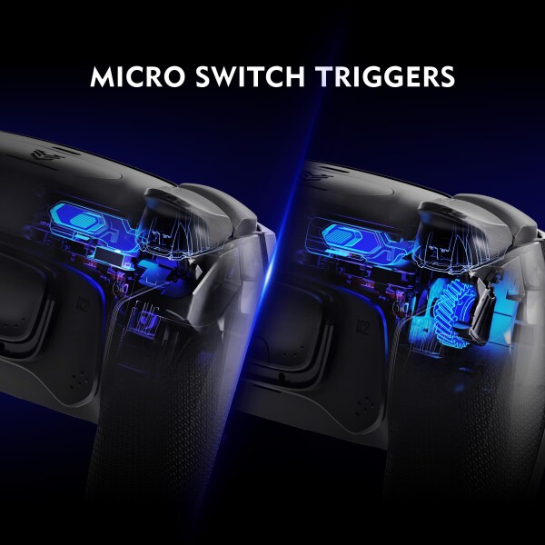 HEXGAMING ULTIMATE PRO ゲーミングコントローラー PS5/PC/モバイル対応、Hall Effectバージョン ? 割り当て可能な背面ボタン4個、カスタムプロファイル6種類、調整可能なトリガー、交換可能なサ_4