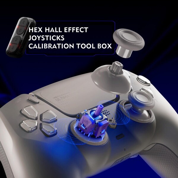 HEXGAMING ULTIMATE PRO ゲーミングコントローラー PS5/PC/モバイル対応、Hall Effectバージョン ? 割り当て可能な背面ボタン4個、カスタムプロファイル6種類、調整可能なトリガー、交換可能なサ_3