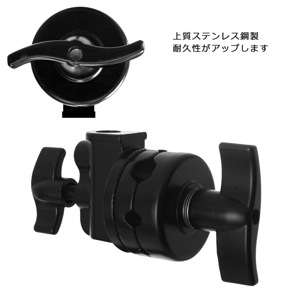 Selens グリップヘッド スイベルヘッド 多機能ヘビーデューティー 2.5in アダプター Cスタンド ライトスタンド ブームアーム 他の撮影機材対応 1/2 1/4 3/8 5/8インチ対応 2点セット ブラック_1