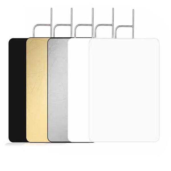 YUOCU 撮影用リフレクター フラッグパネル 75×90cm スタジオ照明 ディフューザー付き 5-in-1 レフ板（金/銀/白/黒/半透明） ステンレス製 撮影機材 折りたたみ式 ポートレート 商品撮影 屋外_3