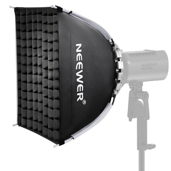NEEWER 40x40cm 角型 ソフトボックス クイックセットアップ クイック折りたたみ Bowensマウント ディフューザー/ハニカムグリッド/バッグ付き コンパチブル Godox Aputure 120d ビデオライト Q4スタ