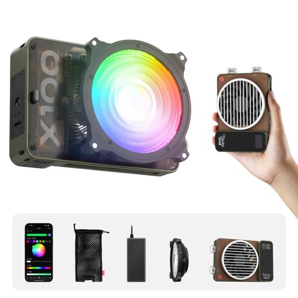 ZHIYUN MOLUS X100 RGB Standard(公式旗艦店) 100W ビデオライト, V2 アップグレード版 プロフェッショナルフォトグラフィー照明, ポータブル 連続出力照明, 2500K〜10000K, CRI?95, TLCI?97, 重量わずか38