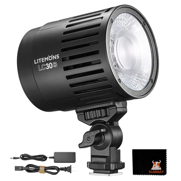 Godox LC30D Litemons デスクトップ LED ライト、連続出力照明、一定の色温度、均一な照明、高輝度、昼光バランス、33W 5600K CRI95+ TLCI96+、小型製品の写真撮影とデスクトップ ライブ ストリーミ