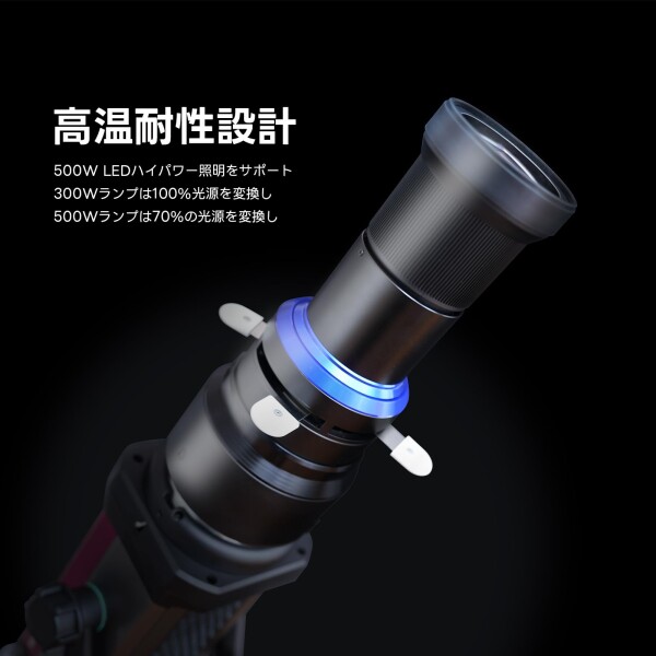 DF DIGITALFOTO コニカルスヌート錐型 光学スヌート ストロボ フラッシュライト ポートレート コスプレ撮影レンズ Bowens設置 31Gobos Aputure Amaran 60D/XS/100X/D200D/X Godox SL60などに対応(フラッシ_1