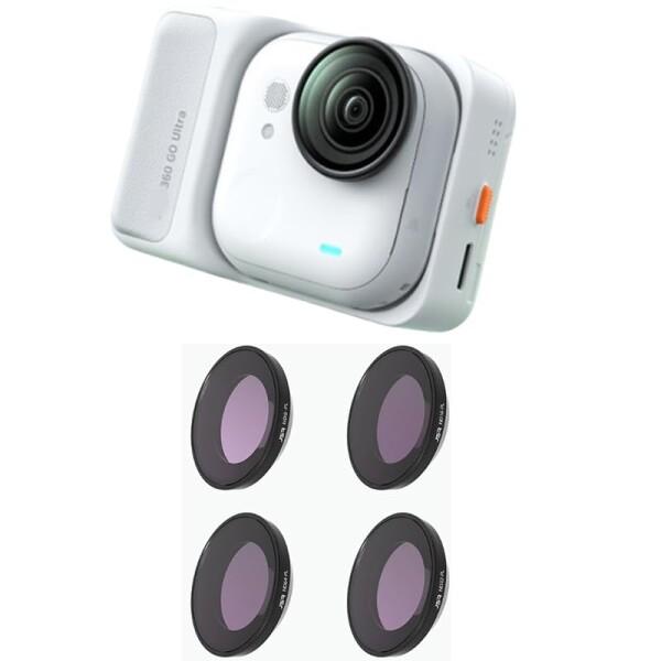 Insta360 Go Ultra 用 フィルター レンズフィルターキット 光学ガラス 高透過率 多層コーティング 防水 傷防止 防塵 耐油 オールラウンドな保護 追加レンズ (ND-PL 8 16 32 64)