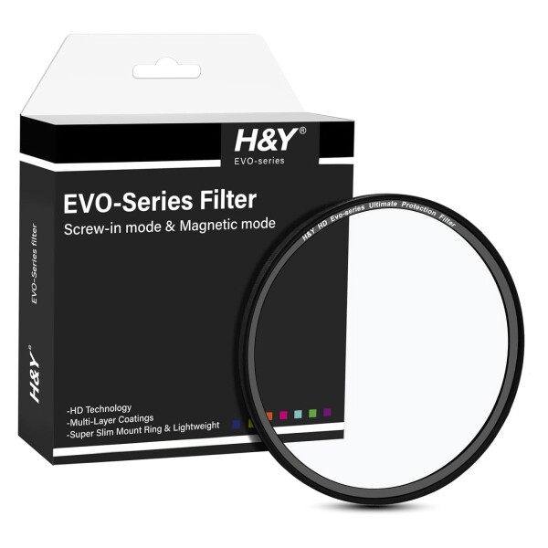 H&amp;Y レンズフィルター 72mm HD EVO アルティメットプロテクションフィルター エボ プロテクター 保護用 マグネット式 ねじ込み式両対応 低反射 高平面度 薄枠 帯電防止 防汚 撥水 防傷 EUL72