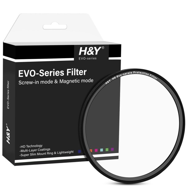 H&amp;Y レンズフィルター 86mm HD EVO プロテクションフィルター エボ プロテクター 保護用 マグネット式 ねじ込み式両対応 低反射 高平面度 薄枠 帯電防止 防汚 撥水 防傷 EUV86