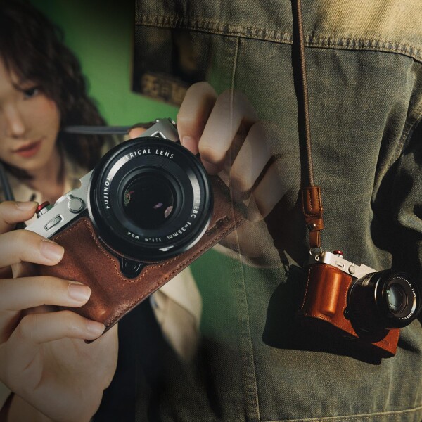 SmallRig FUJIFILM対応 X-E5用本革ケースキット X-E5専用用ヴィンテージハーフボディシェル、ショルダーストラップ付き（ブラウン）5449_8