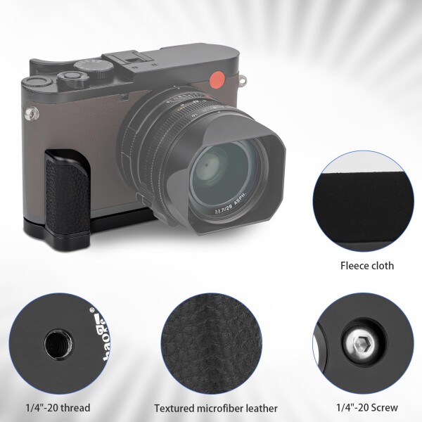 Haoge HG-Q2B カメラグリップ カメラハンドグリップ Camera Handgrip カメラホルダー ホルダークリップ for ライカ Leica Q2_2