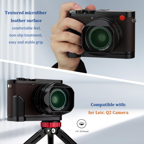 Haoge HG-Q2B カメラグリップ カメラハンドグリップ Camera Handgrip カメラホルダー ホルダークリップ for ライカ Leica Q2_6