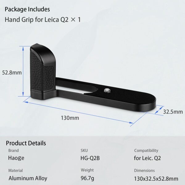 Haoge HG-Q2B カメラグリップ カメラハンドグリップ Camera Handgrip カメラホルダー ホルダークリップ for ライカ Leica Q2_7