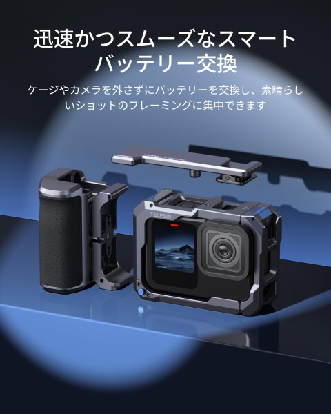 TELESIN ストリートカメラグリップ HERO 9-13対応 カメラグリップホルダー 人間工学に基づいた アダプター シーソーボタンデザイン 予備TFカードスロット付き ワンハンドシャッター対応 ハ_5