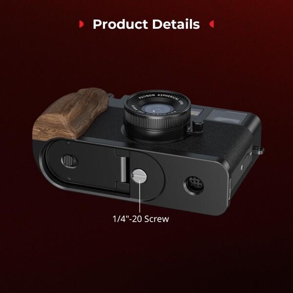 SmallRig X half用 木製L字型マウントプレート FUJIFILM X half用Lプレート 人間工学に基づいた木製サイドハンドル ホットシューカバー付属（ブラック） 5224_6