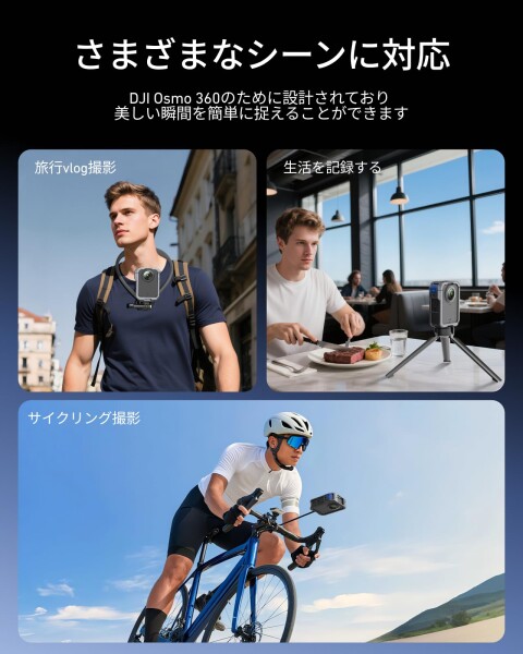 TELESIN DJI Osmo 360用 保護ケージ アルミ合金ケージ 縦横撮影 保護フレーム 接続可能 三脚 自撮り棒 マイクなど DJI Osmo 360 アクセサリーに対応 1/4インチネジ接続口＋アーリーロケーションホ_3