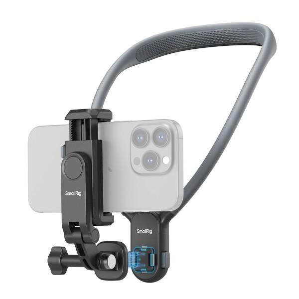 SmallRig アクションカメラ＆スマートフォン用マグネット式ネックレスマウント ユニバーサル2ピンアダプターとスマートフォンホルダーで快適なPOV撮影をサポート 5128